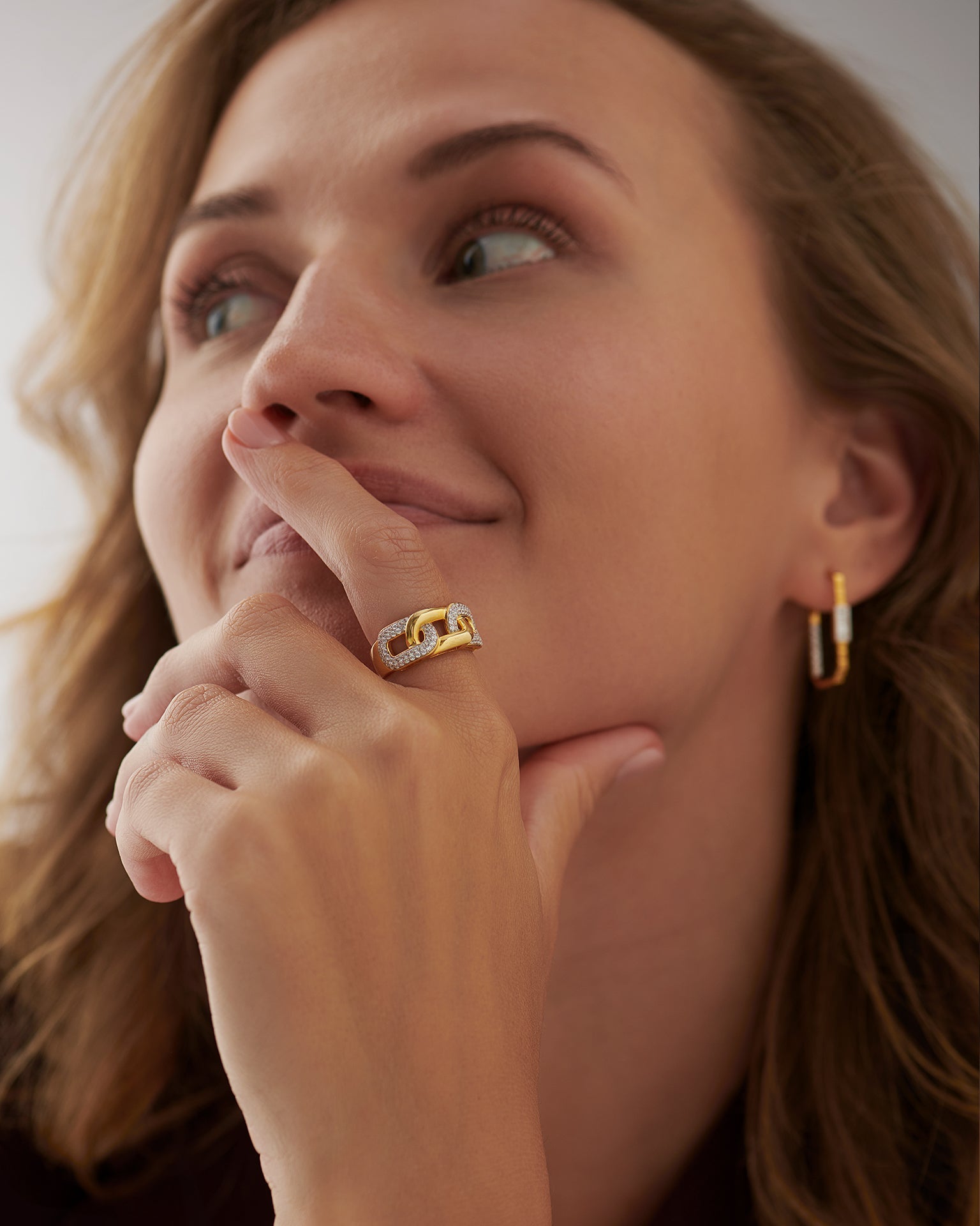 Luxe Link Diamond Band, 14K Gold Vermeil, 1/2 ct Lab Grown Diamond-2