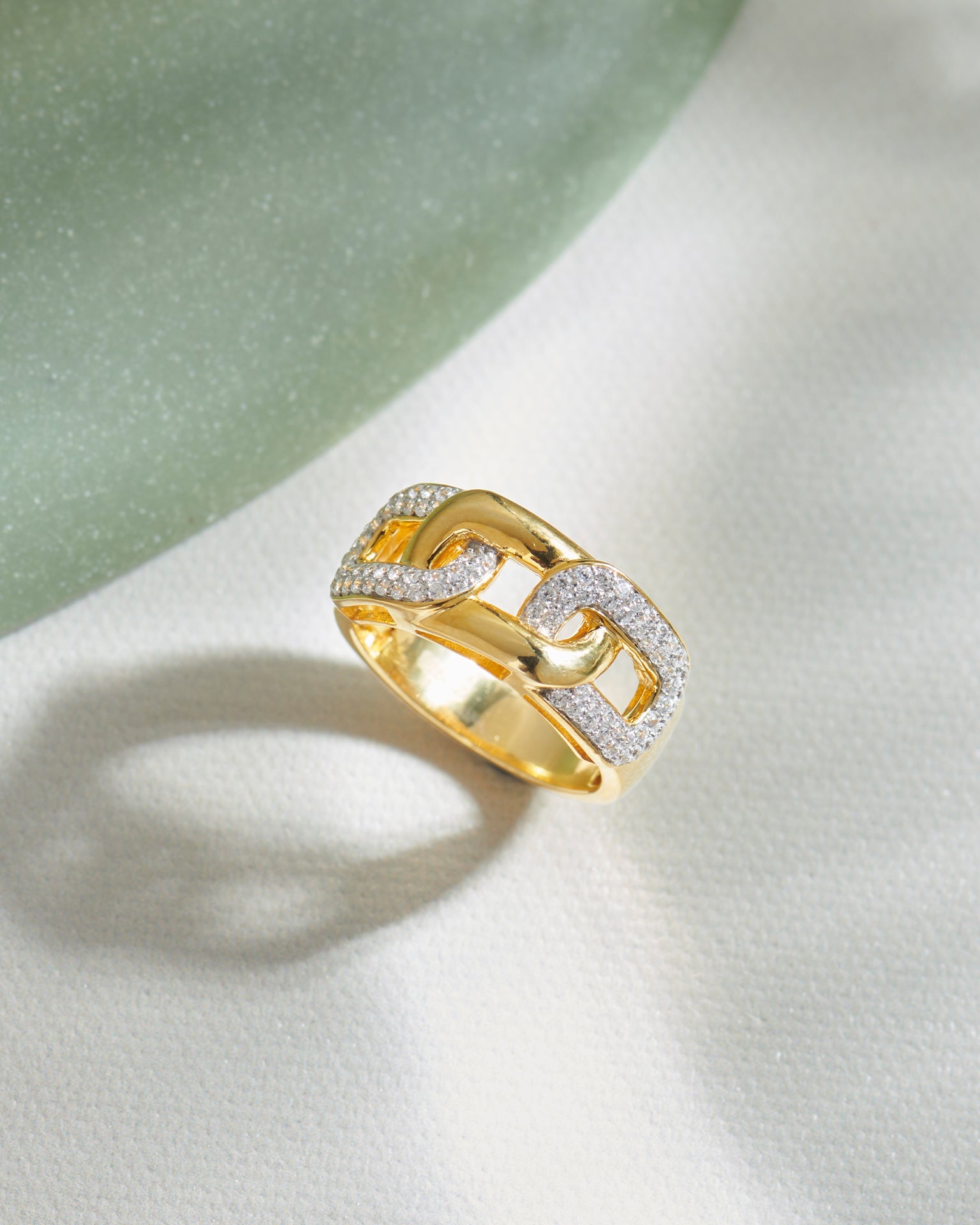 Luxe Link Diamond Band, 14K Gold Vermeil, 1/2 ct Lab Grown Diamond-6