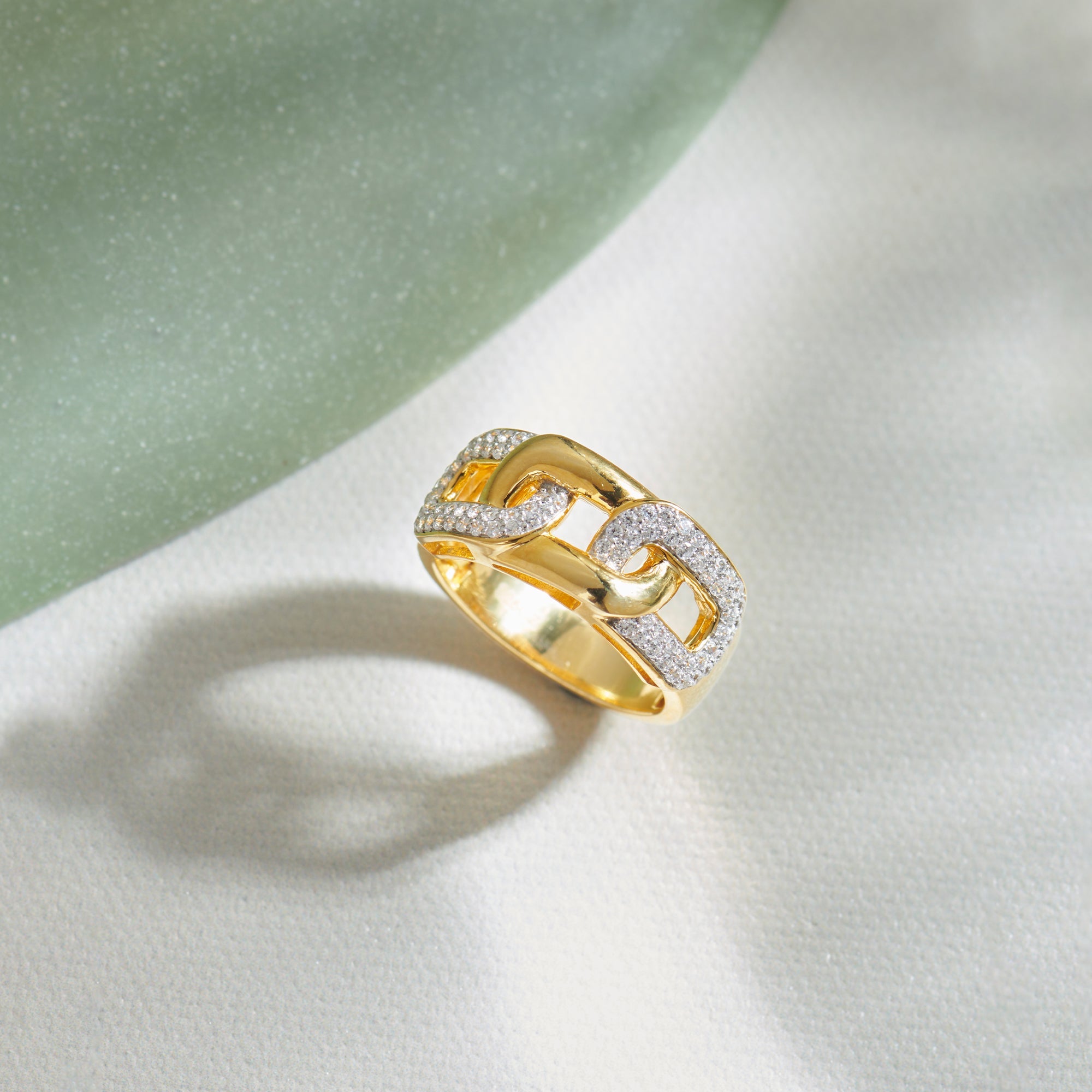 Luxe Link Diamond Band, 14K Gold Vermeil, 1/2 ct Lab Grown Diamond-1