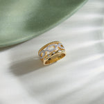 Bold Paperclip Stackable Band, 14K Gold Vermeil, 1/3 ct Lab Grown Diamond-1