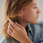 Bold Paperclip Stackable Band, 14K Gold Vermeil, 1/3 ct Lab Grown Diamond-2