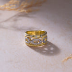 Bold Paperclip Stackable Band, 14K Gold Vermeil, 1/3 ct Lab Grown Diamond-3