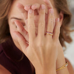 Created Ruby Stackable Bands, 14K Solid Gold, 1/4 ct Lab Grown Diamond-2