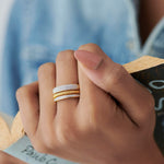 Aura Diamond Stackable Bands, 14K Gold Vermeil, 1/2 ct Lab Grown Diamond-4