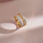 Aura Diamond Stackable Bands, 14K Gold Vermeil, 1/2 ct Lab Grown Diamond-1