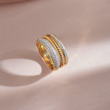 Aura Diamond Stackable Bands, 14K Gold Vermeil, 1/2 ct Lab Grown Diamond-1