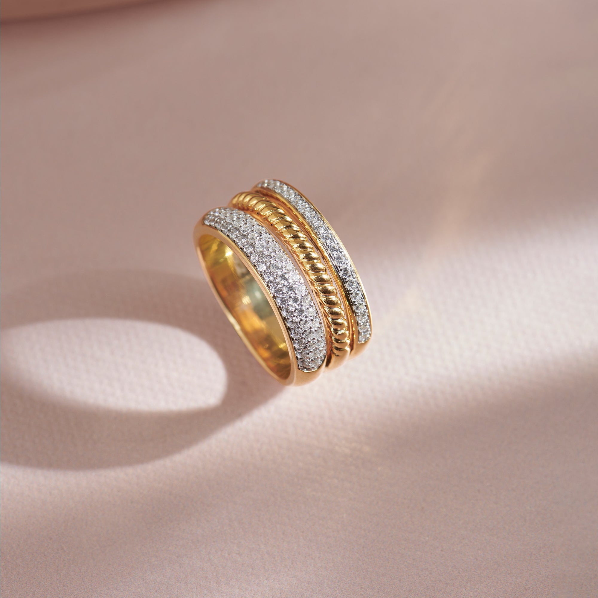 Aura Diamond Stackable Bands, 14K Gold Vermeil, 1/2 ct Lab Grown Diamond-1