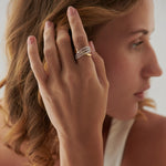 Broad Crossover Band, 14K Gold Vermeil, 5/8 ct Lab Grown Diamond-2