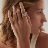 Broad Crossover Band, 14K Gold Vermeil, 5/8 ct Lab Grown Diamond-2