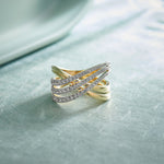 Broad Crossover Band, 14K Gold Vermeil, 5/8 ct Lab Grown Diamond-8