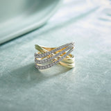 Broad Crossover Band, 14K Gold Vermeil, 5/8 ct Lab Grown Diamond-8