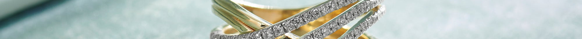 Broad Crossover Band, 14K Solid Gold, 5/8 ct Lab Grown Diamond-1