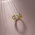 Broad Crossover Band, 14K Gold Vermeil, 5/8 ct Lab Grown Diamond-7