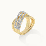 Broad Crossover Band, 14K Solid Gold, 5/8 ct Lab Grown Diamond-5