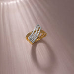 Broad Crossover Band, 14K Solid Gold, 5/8 ct Lab Grown Diamond-7