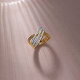Broad Crossover Band, 14K Solid Gold, 5/8 ct Lab Grown Diamond-7