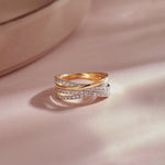 Serene Crossover Band, 14K Solid Gold, 5/8 ct Lab Grown Diamond-1