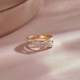 Serene Crossover Band, 14K Solid Gold, 5/8 ct Lab Grown Diamond-1