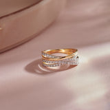 Serene Crossover Band, 14K Gold Vermeil, 5/8 ct Lab Grown Diamond-8