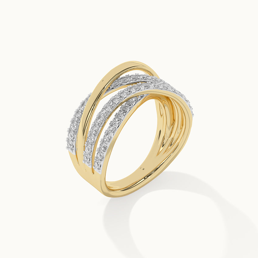 Serene Crossover Band, 14K Solid Gold, 5/8 ct Lab Grown Diamond-5