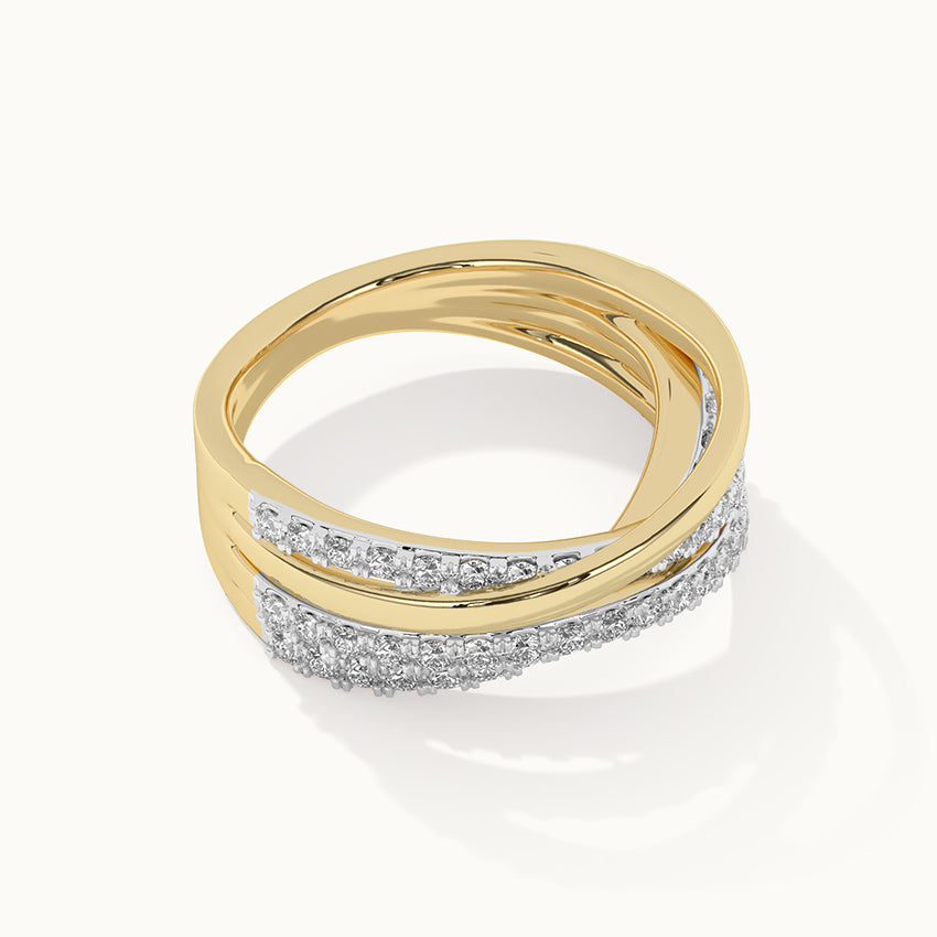 Serene Crossover Band, 14K Solid Gold, 5/8 ct Lab Grown Diamond-6