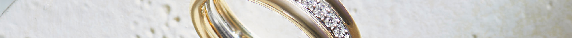 Trio Stacked Diamond Band, 10K Solid Gold, 1/4 ct Lab Grown Diamond-1