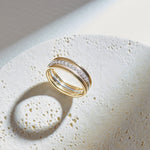 Trio Stacked Diamond Band, 10K Solid Gold, 1/4 ct Lab Grown Diamond-6