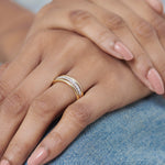 Trio Stacked Diamond Band, 10K Solid Gold, 1/4 ct Lab Grown Diamond-4