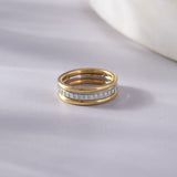 Trio Stacked Diamond Band, 10K Solid Gold, 1/4 ct Lab Grown Diamond-5