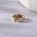 Trio Stacked Diamond Band, 10K Solid Gold, 1/4 ct Lab Grown Diamond-5