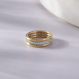 Trio Stacked Diamond Band, 10K Solid Gold, 1/4 ct Lab Grown Diamond-5