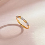 Edgy Pave Stackable Band, 14K Solid Gold, 1/4 ct Lab Grown Diamond-1