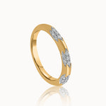 Edgy Pave Stackable Band, 14K Gold Vermeil, 1/4 ct Lab Grown Diamond-3