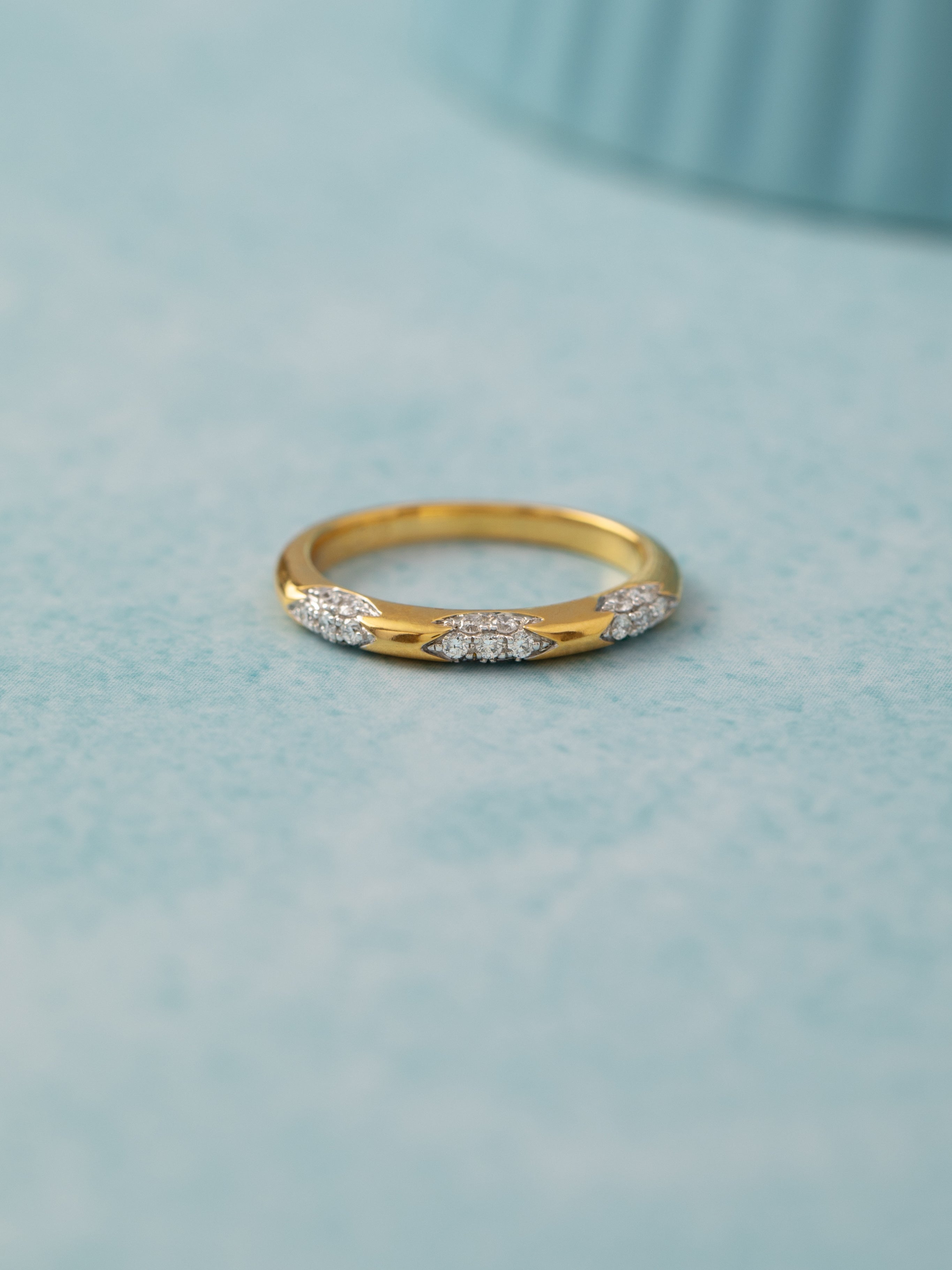 Edgy Pave Stackable Band, 14K Solid Gold, 1/4 ct Lab Grown Diamond-5