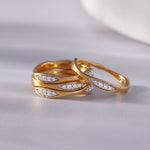 Four Row Stackable Diamond Band, 14K Gold Vermeil, 1/3 ct Lab Grown Diamond-6