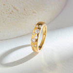 Scatter Wide Diamond Band, 14K Solid Gold, 1/3 ct Lab Grown Diamond-6