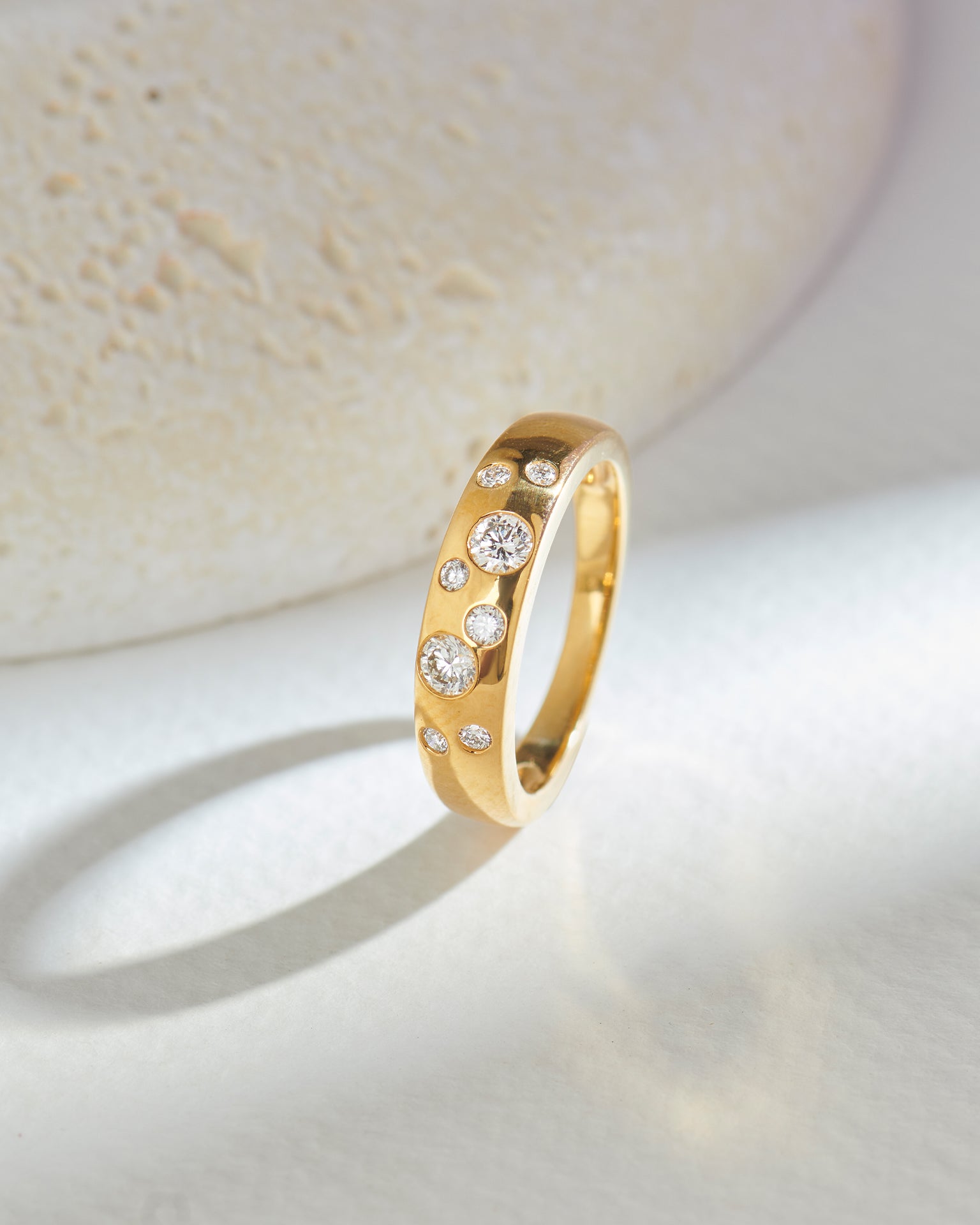 Scatter Wide Diamond Band, 14K Solid Gold, 1/3 ct Lab Grown Diamond-6