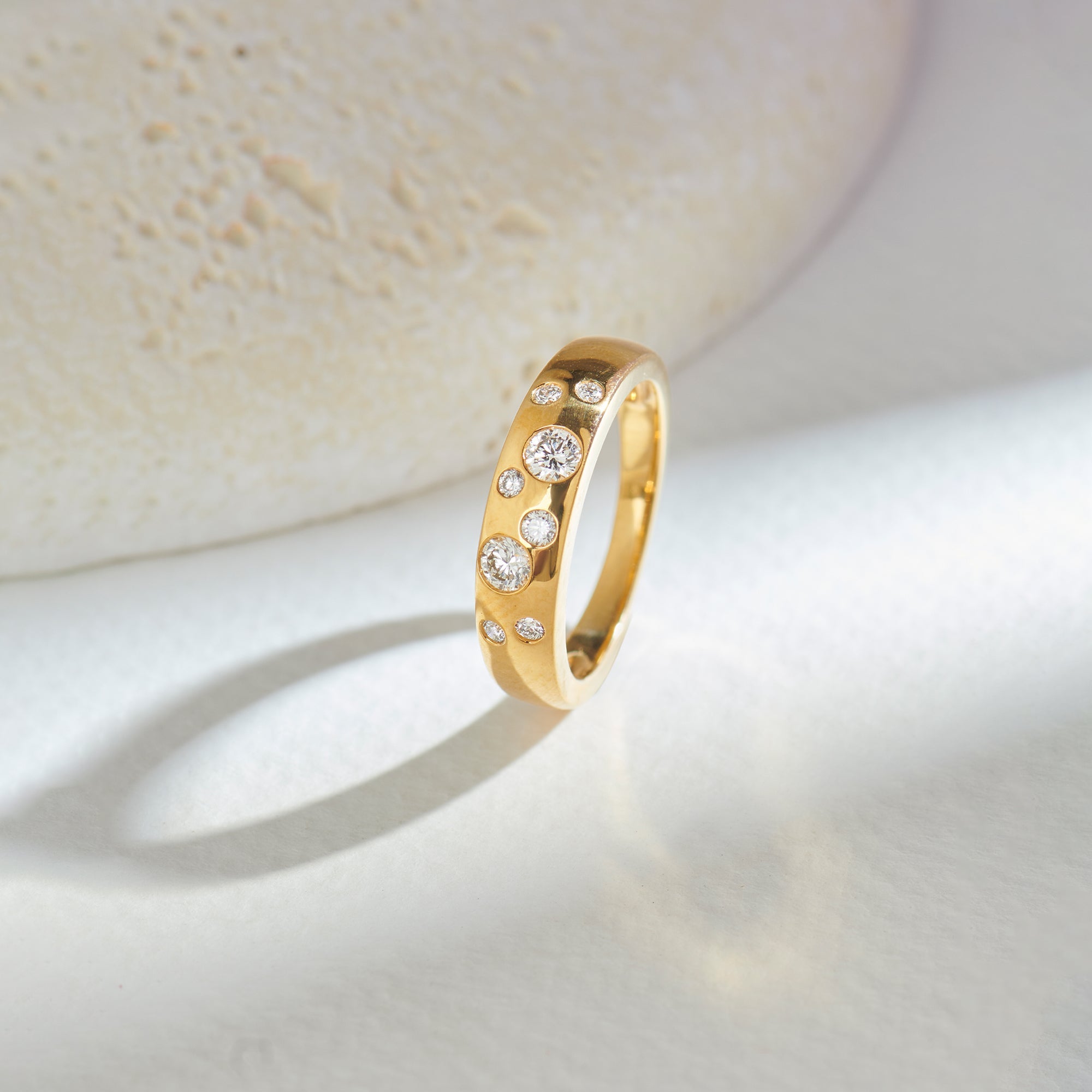 Scatter Wide Diamond Band, 14K Solid Gold, 1/3 ct Lab Grown Diamond-1