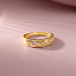 Scatter Wide Diamond Band, 14K Solid Gold, 1/3 ct Lab Grown Diamond-5