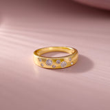 Scatter Wide Diamond Band, 14K Solid Gold, 1/3 ct Lab Grown Diamond-5