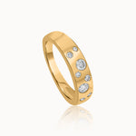 Scatter Wide Diamond Band, 14K Solid Gold, 1/3 ct Lab Grown Diamond-3