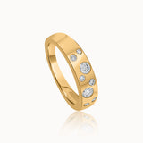 Scatter Wide Diamond Band, 14K Solid Gold, 1/3 ct Lab Grown Diamond-3