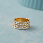 Stacked Four Row Diamond Ring, 14K Solid Gold, 1/2 ct Lab Grown Diamond-5
