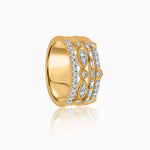 Stacked Four Row Diamond Ring, 14K Solid Gold, 1/2 ct Lab Grown Diamond-3