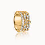 Stacked Four Row Diamond Ring, 14K Solid Gold, 1/2 ct Lab Grown Diamond-3