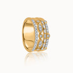 Stacked Four Row Diamond Ring, 14K Gold Vermeil, 1/2 ct Lab Grown Diamond-3