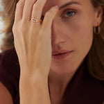 Minimal Paperclip Band, 14K Solid Gold, 1/6 ct Lab Grown Diamond-2