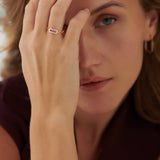 Minimal Paperclip Band, 14K Solid Gold, 1/6 ct Lab Grown Diamond-2