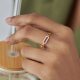 Minimal Paperclip Band, 14K Solid Gold, 1/6 ct Lab Grown Diamond-4