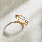 Minimal Paperclip Band, 14K Gold Vermeil, 1/6 ct Lab Grown Diamond-6